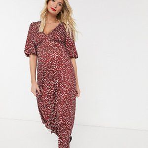 ASOS Design Maternity dress, red & white